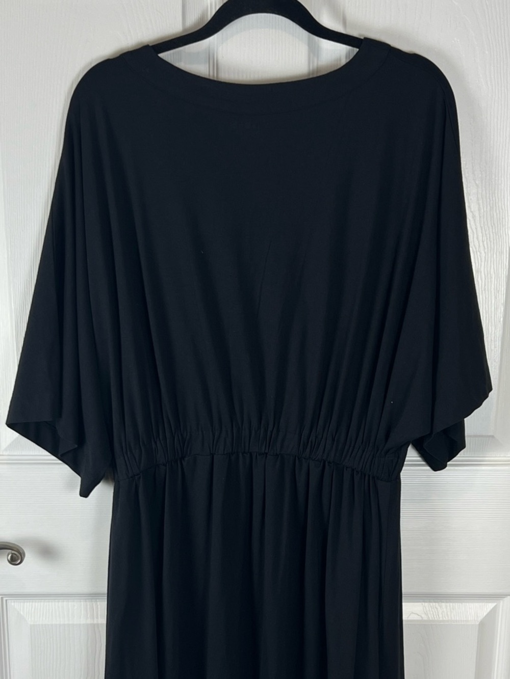 Able black Nina dolman sleeve v neck cinched waist midi dress XL - Picture 4 of 8
